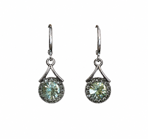 Hoop Earrings with Dangle Stone