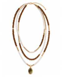 3 Layered Necklace with Beads
