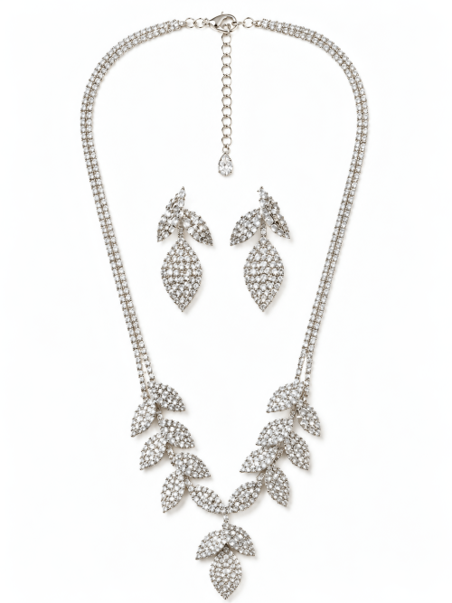 Leaves Shape Soldered Rhinestone Set