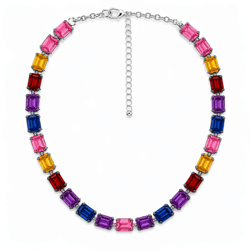 Jewelry Set with Diverse colors of Glass Stones
