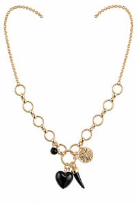 Connected Round Rings with Pendants Necklace