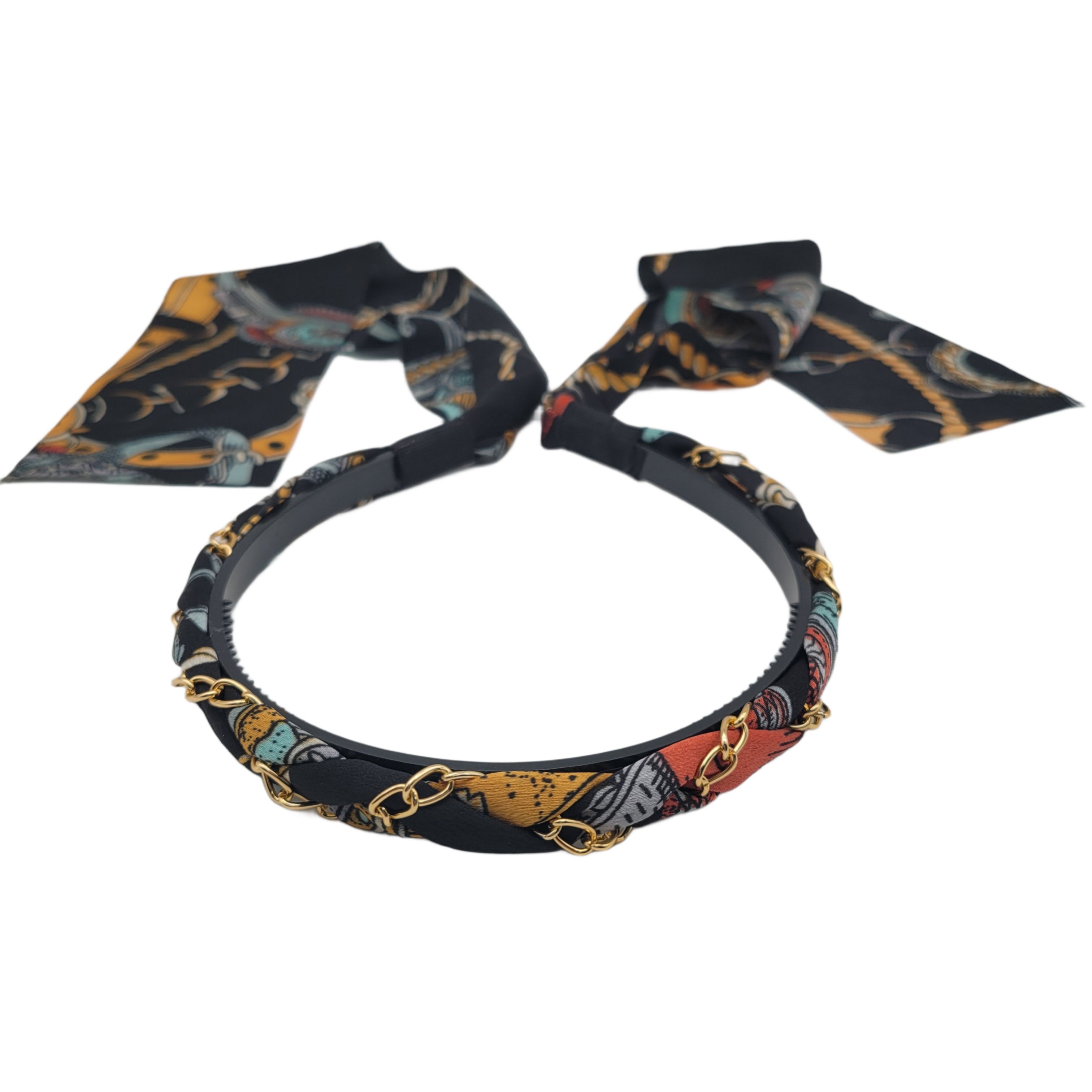 Headband with Braided Fabric & Chain