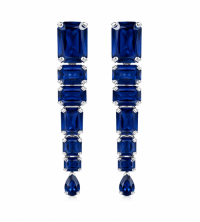 Gradation Rectangle Stone Drop Earrings