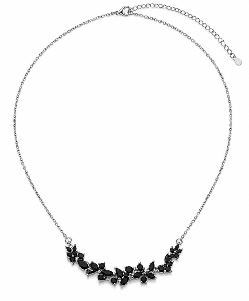 Black Bead Stone on Casting Necklace