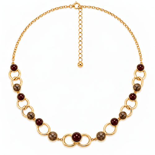 Jewelry Set with Brown Epoxy Stones