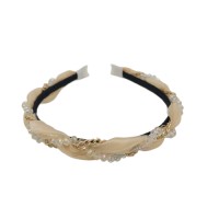 Pearl, Chain, Rhinestone, Beaded Braided Headband