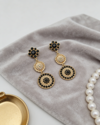 DISC DROP STUD EARRINGS