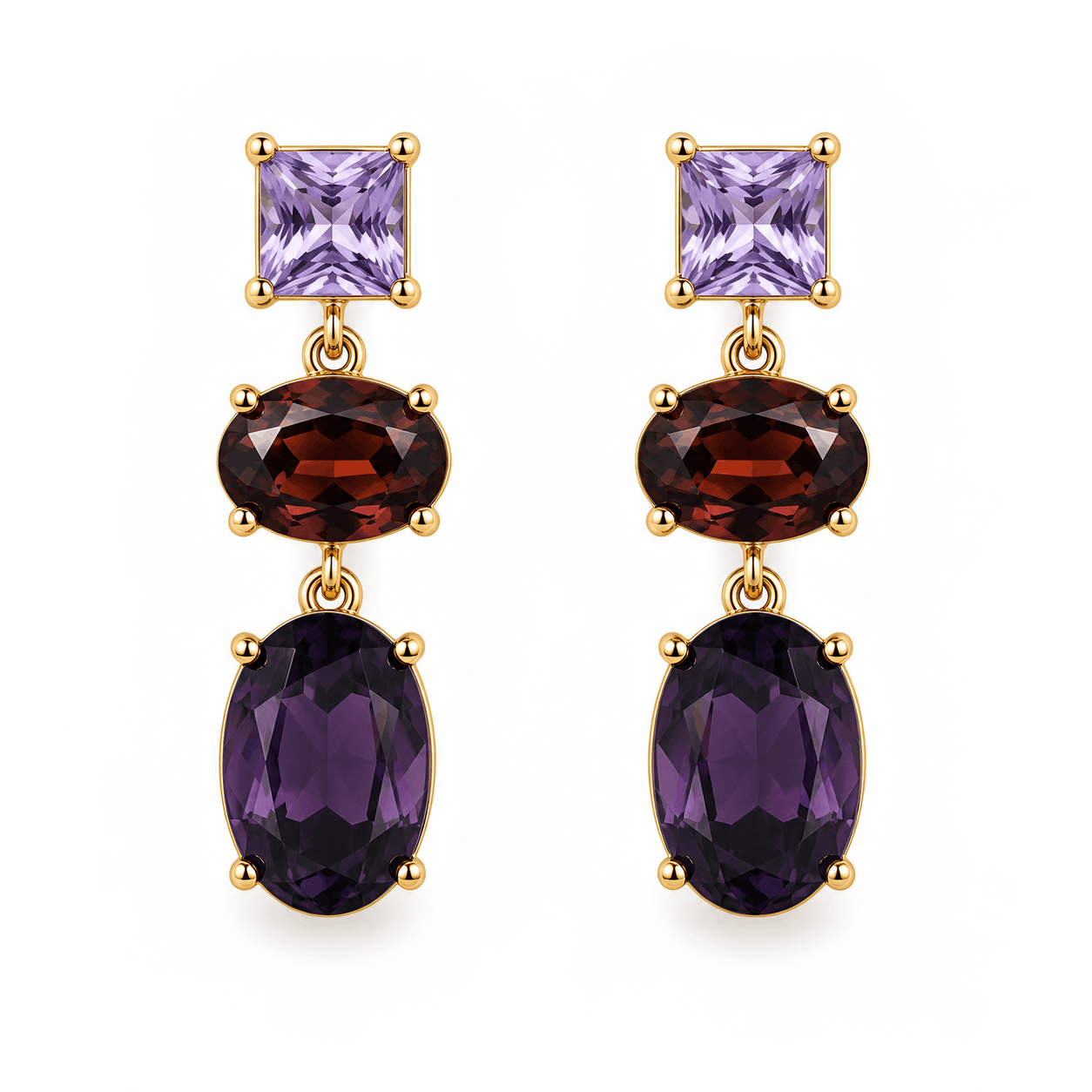 Jewelry Set with Diverse colors of Glass Stones