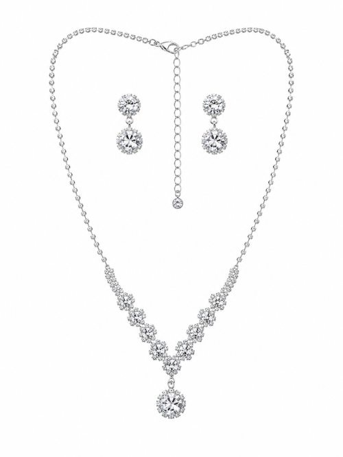 Flower Shape Rhinestone Set