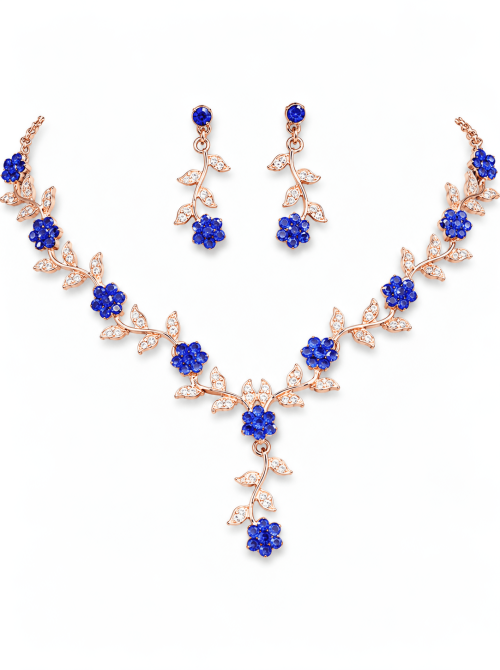 Flower with Leaves linked Necklace