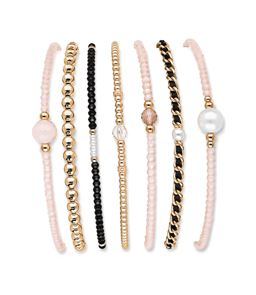Chain & Diverse of Beaded Elastic Bracelet