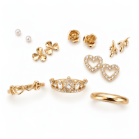 5 prs Earrings & Rings Set