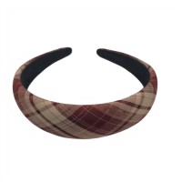 Checkered Brown Print Fabric in Headband,Scrunchy & Hair Pin