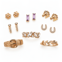 5 prs Earrings & 3 pcs Rings Set