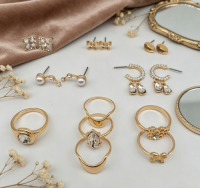 5PRS EARRING & 6PCS RING SET