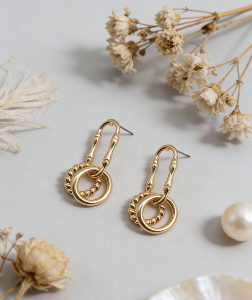 RING DANGLE STUD EARRINGS