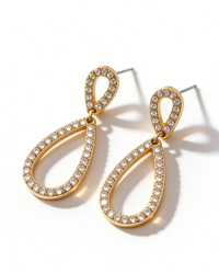 TEARDROP DANGLE EARRINGS WITH STONES