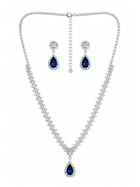 Soldered Rhingstone with Teardrop Pendant Set