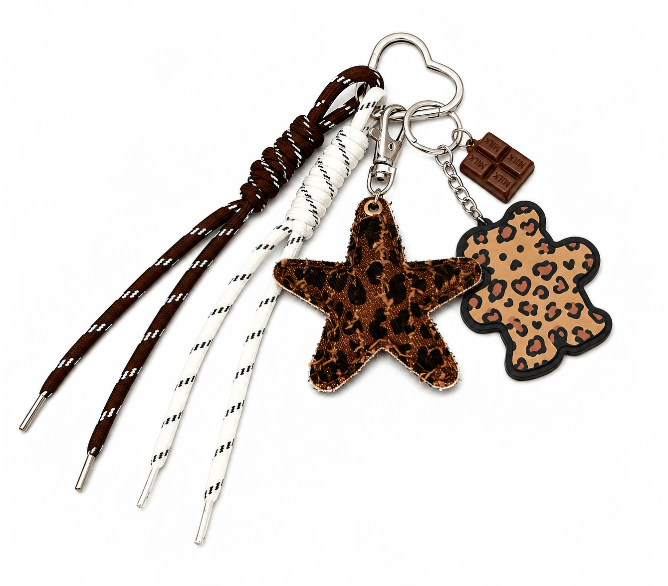 Braided Strap, Fabric, Star etc Pendants Key Chain