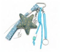 Braided Strap, Fabric, Star etc Pendants Key Chain