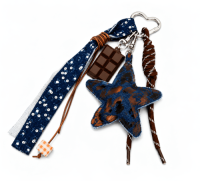 Braided Strap, Fabric, Star etc Pendants Key Chain