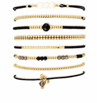 CHAIN BRACELET & BEADED ELASTIC BRACELET