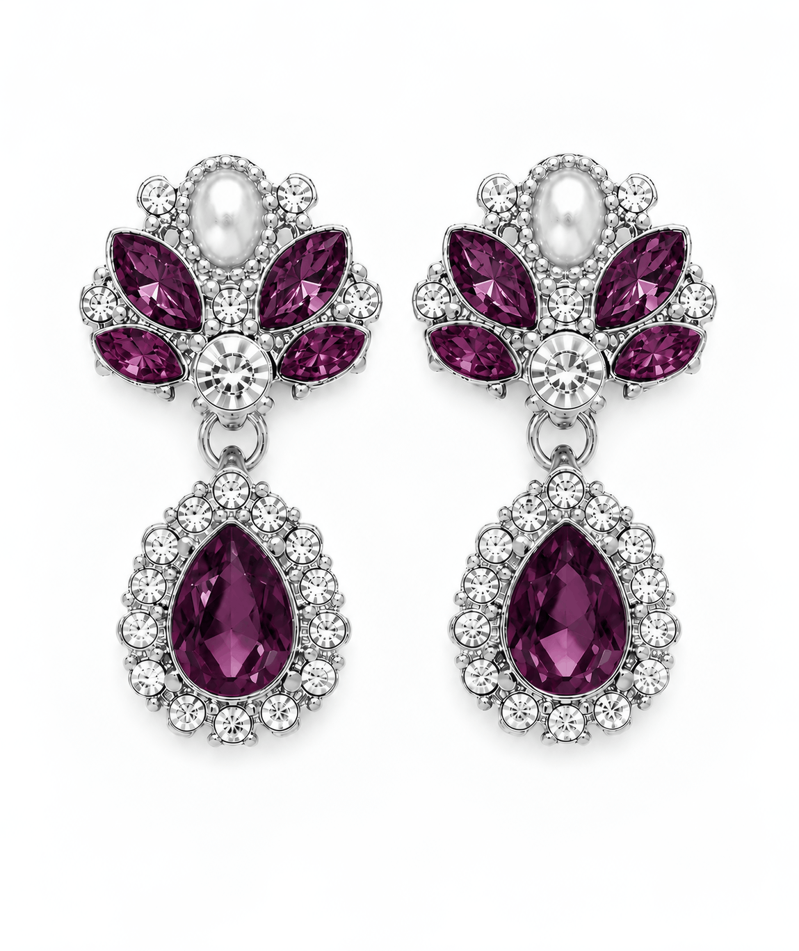 Flower Shape with Stones Added Teardrop Stone