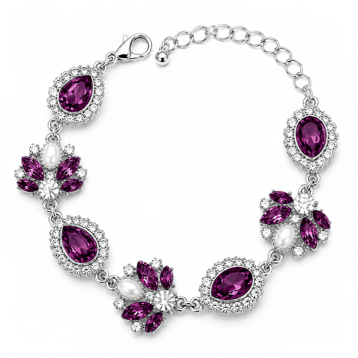 Flower Shape with Stones Added Teardrop Stone