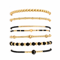 CHAIN BRACELET & BEADED ELASTIC BRACELET