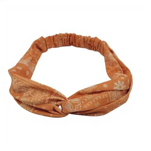 Hairband & Scrunchie in Printed Orange Fabric