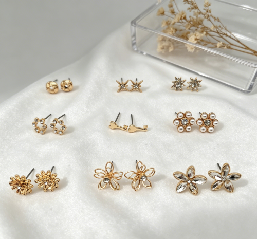 12PRS FLOWER STUD