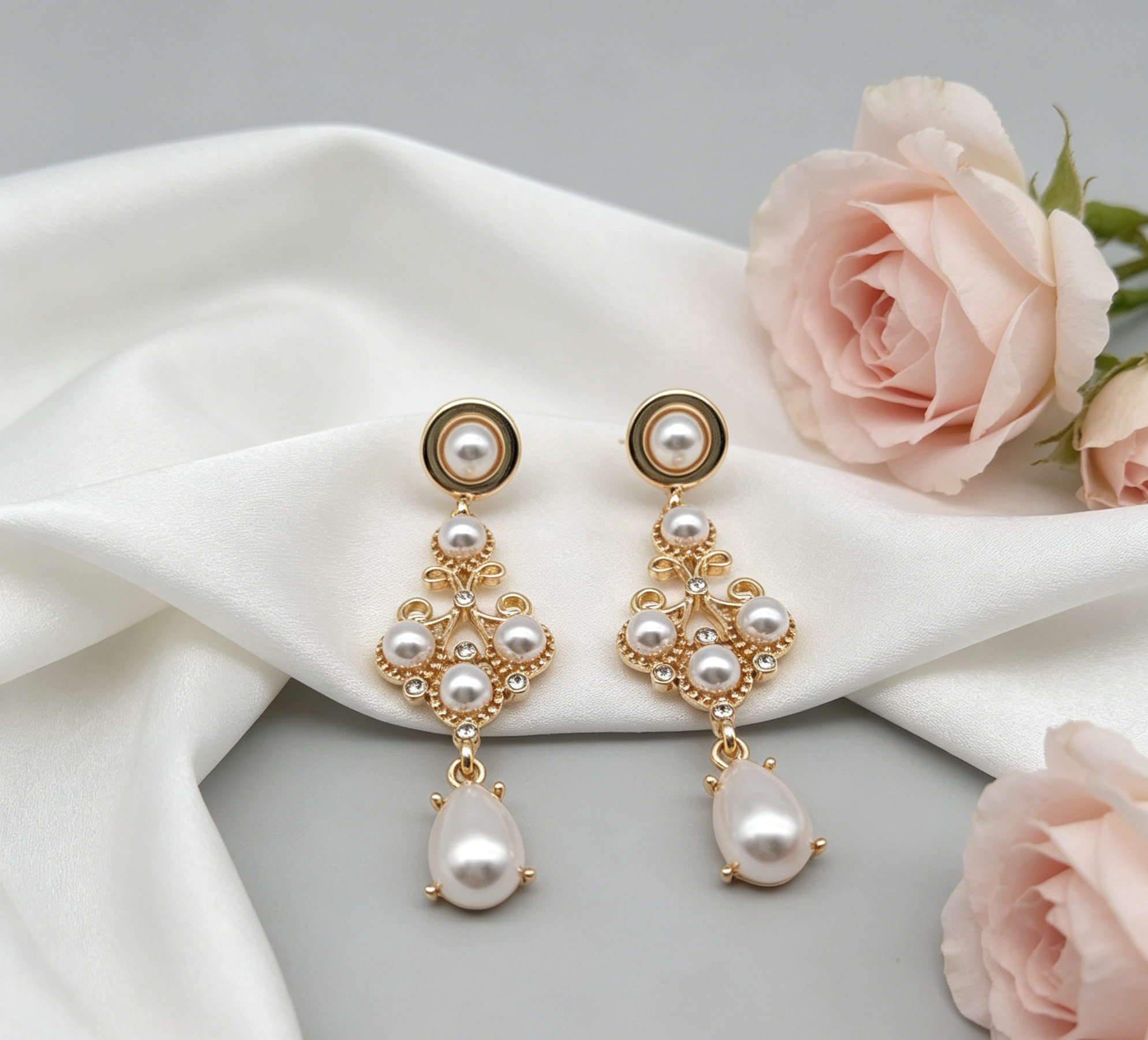 CHANDELIER PEARL STUD