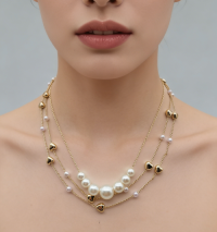 PEARL&HEART CCB NECKLACE