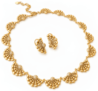 Half Round Casting Necklace & Earrings Set