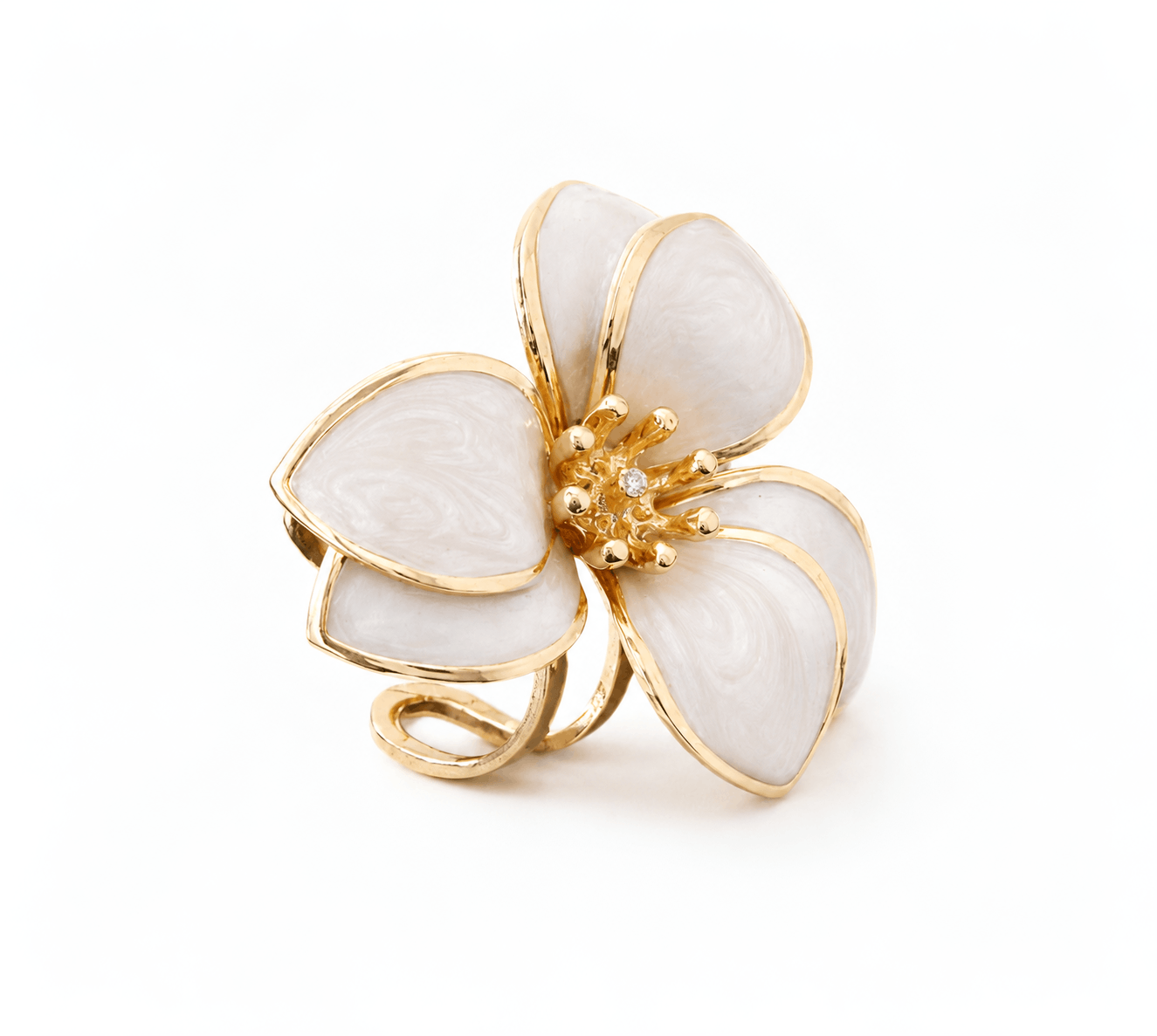 Cuff, Open Ring & Earrings Set with Flower