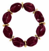 Epoxy Burgunday Bead & CCB Elastic Bracelet