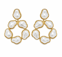 Irregular Pearl in Casting Earrings