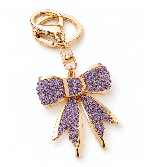 Ribbon Casting with Glass Stones Key Chain