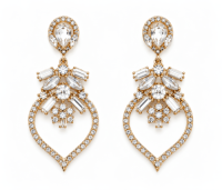 Tear Drop Shape with Crystal Stones