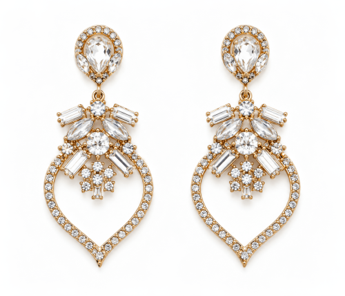 Tear Drop Shape with Crystal Stones