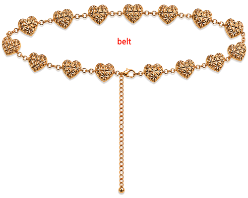 Metal Heart Casting Chain Belt