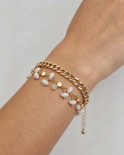 CHAIN&BEADED BRACELET
