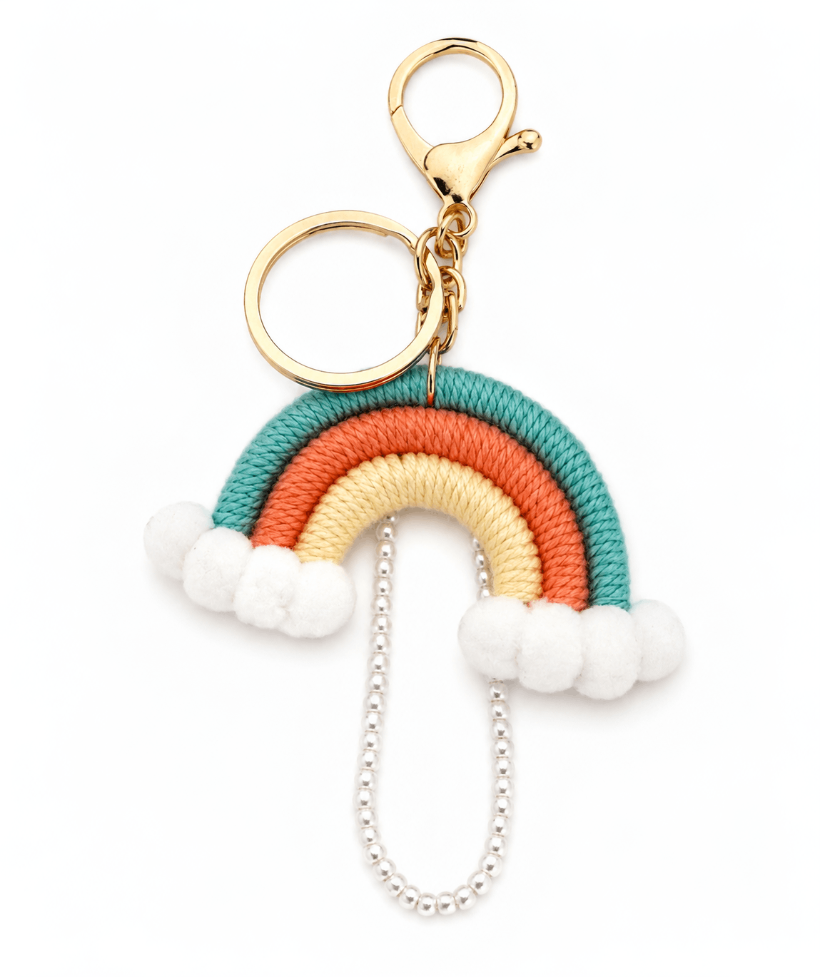 Flower, Ghost, Bear, Rainbow & Man Charm Key Ring
