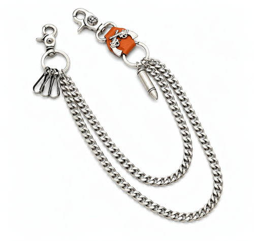 Chain & Bullet Charm Key Chain