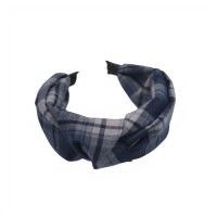 Checkered Blue Print Fabric in Headband,Scrunchy & Hair Pin