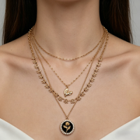 FLOWER & HEART PENDANT NECKLACE